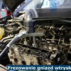 Specjalistyczne narzędzie do frezowania gniazd wtryskiwaczy w silniku samochodowym.