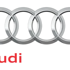 Logo Audi z czterema splecionymi pierścieniami. Idealny akumulator do Audi A3, zapewniający moc i niezawodność.