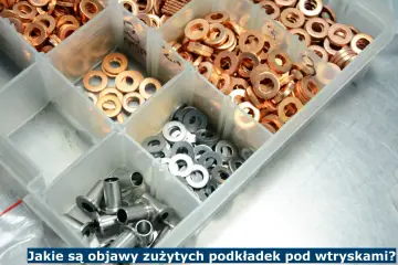 Pojemnik z przegródkami zawiera miedziane i metalowe podkładki regulacyjne wtryskiwaczy.